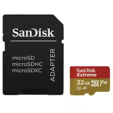 obrázek produktu SANDISK Micro SD card SDHC 32GB Extreme A1 UHS-I V30 60 MB/s s adaptérem