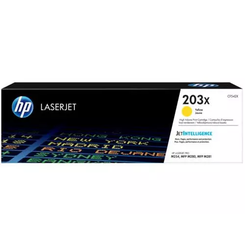 obrázek produktu HP CF542X originální toner žlutý č.203X velký cca 2500str. (pro CLJ PRO M280, M281, M254, yellow)