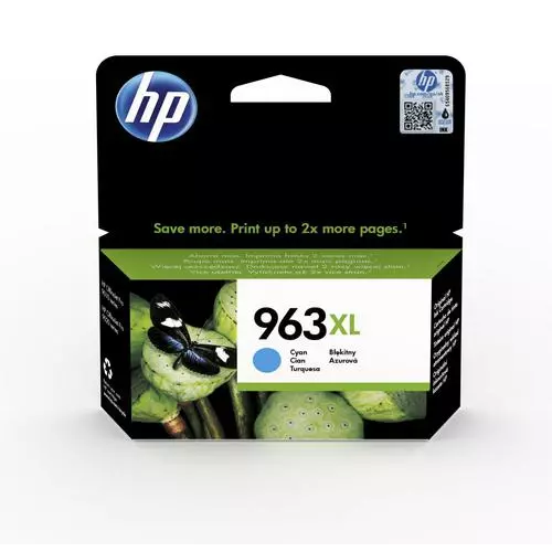 obrázek produktu HP 3JA27AE originální náplň azurová velká č.963XL (cyan, cca 1600 stran) (pro OfficeJet Pro 9010, 9013, 9020, 9023, 9022e)