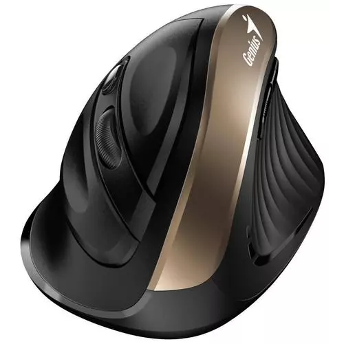 obrázek produktu GENIUS myš Ergo 8250S černo-zlatá, bezdrátová, vertikální, 1600DPI