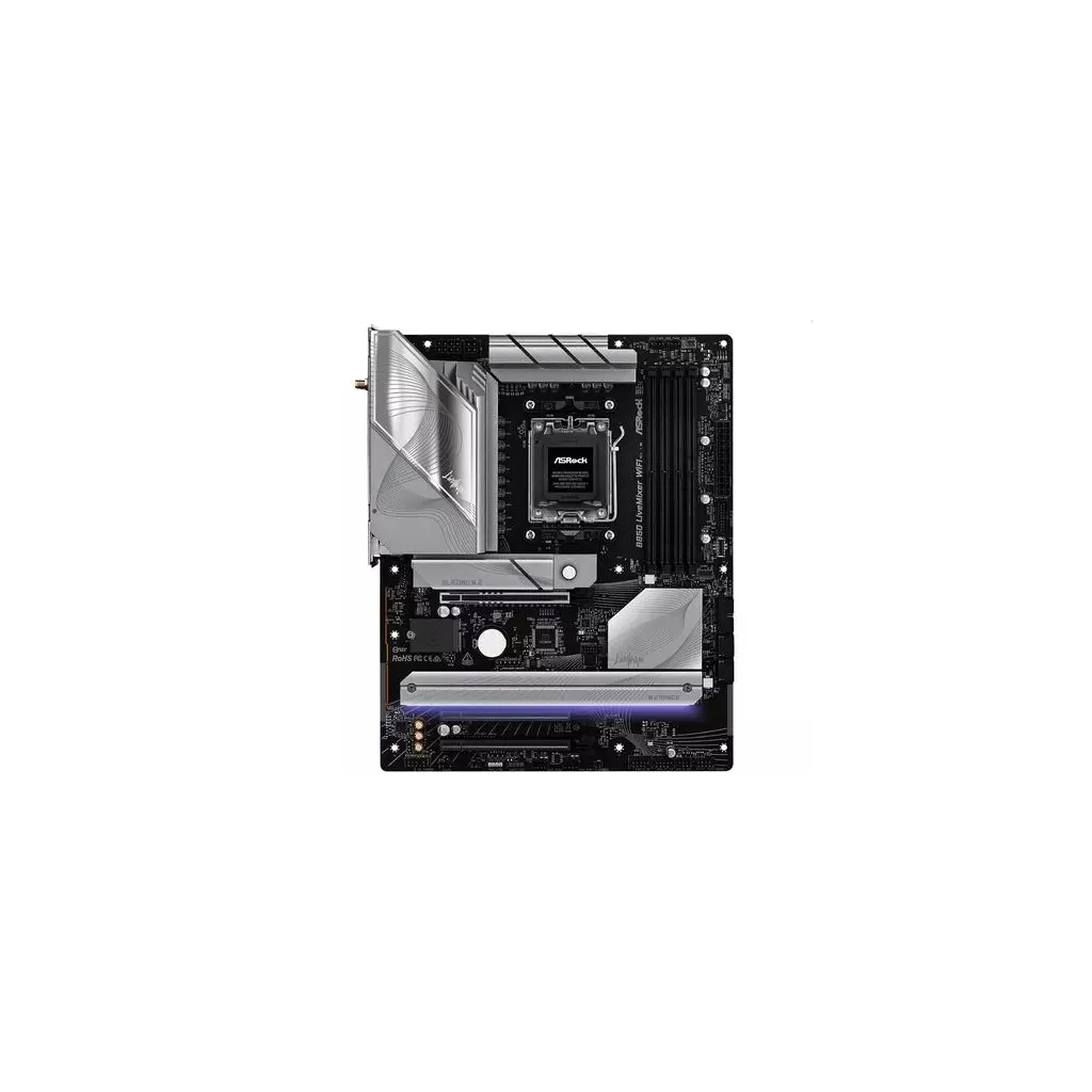 Obrázek produktu ASROCK B850 LIVEMIXER WIFI (AM5, amd B850, 4xDDR5, PCIE 5.0, HDMI, 2xSATA3 +3xM.2, USB3.2 G2x2, GLAN 2,5G, ATX)
