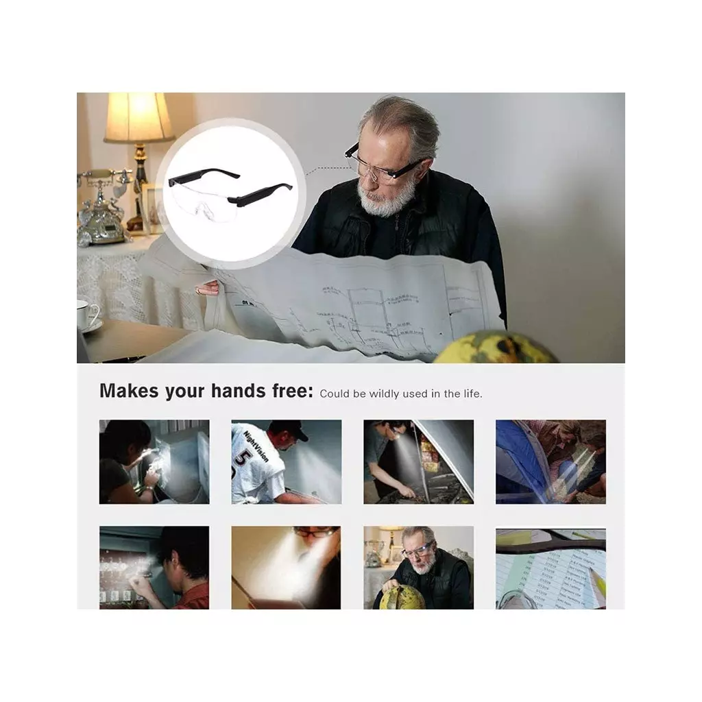 Obrázek produktu Zvětšovací brýle s LED světlem