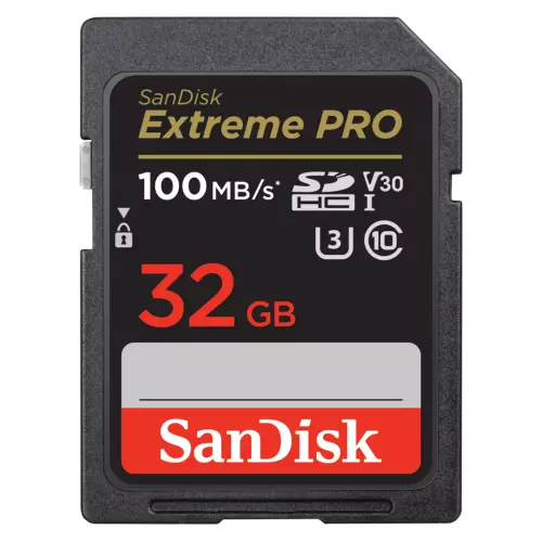 obrázek produktu SanDisk Extreme PRO 32GB SDHC Memory Card 100MB/s and 90MB/s, UHS-I, Class 10, U3, V30