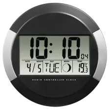 obrázek produktu Hama PP-245, digitální nástěnné hodiny řízené rádiovým signálem DCF, černé