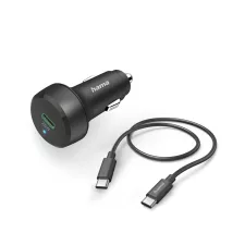 obrázek produktu Hama set: rychlá USB nabíječka do vozidla USB-C PD/QC 25 W + kabel USB C-C 1 m