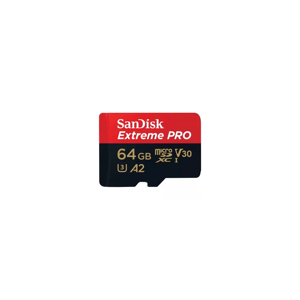 Obrázek produktu SanDisk Extreme PRO microSDXC 64GB + SD Adapter 200MB/s and 90MB/s  A2 C10 V30 UHS-I U3