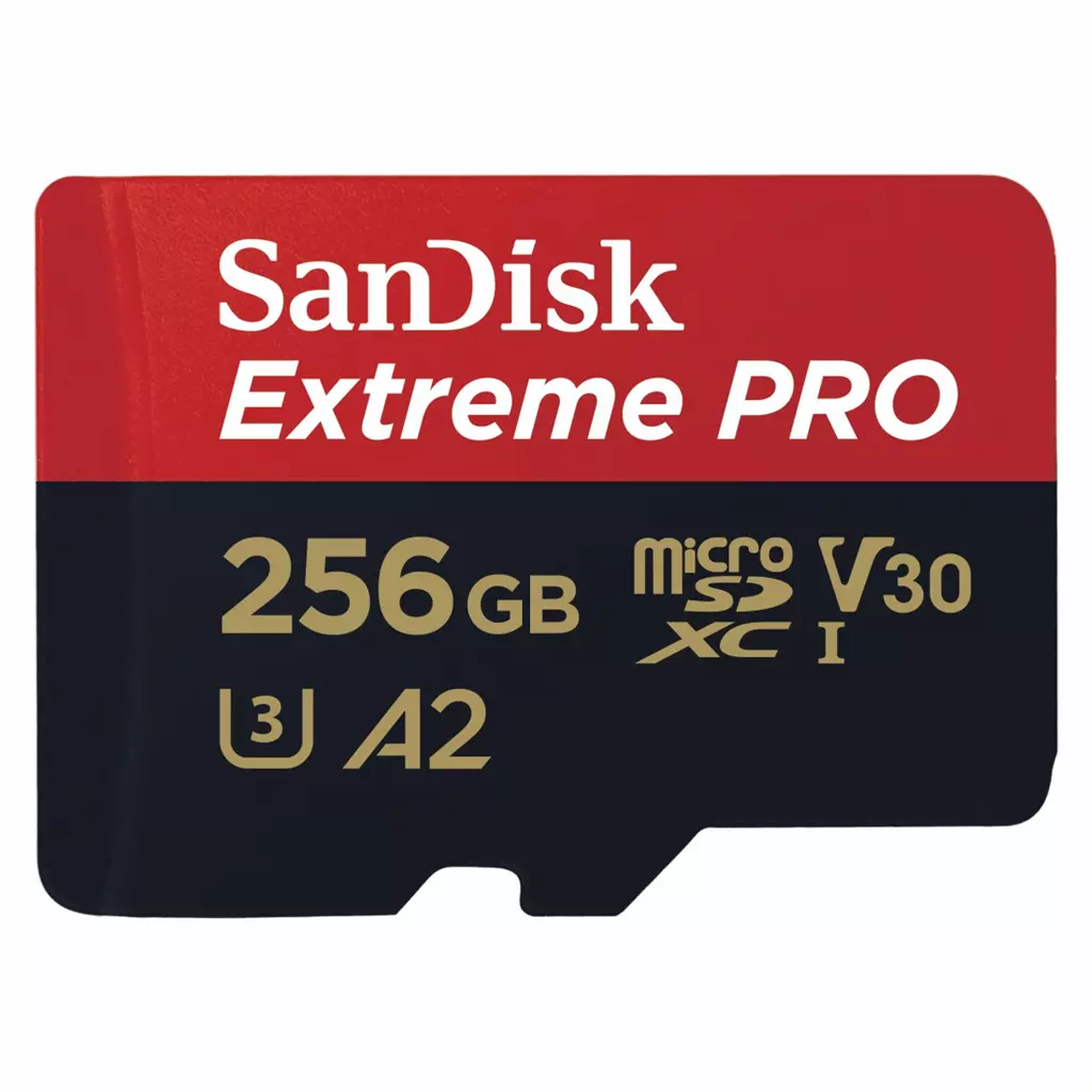 Obrázek produktu SanDisk Extreme PRO microSDXC 256GB + SD Adapter 200MB/s and 140MB/s A2 C10 V30 UHS-I U3