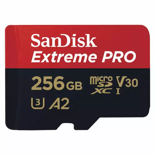 obrázek produktu SanDisk Extreme PRO microSDXC 256GB + SD Adapter 200MB/s and 140MB/s A2 C10 V30 UHS-I U3