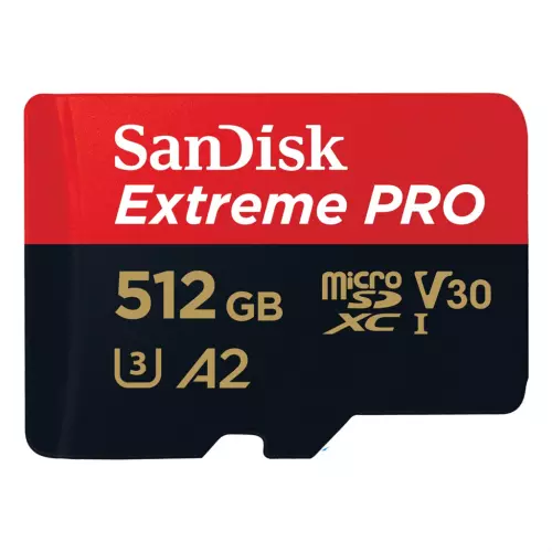 obrázek produktu SanDisk Extreme PRO microSDXC 512GB + SD Adapter 200MB/s and 140MB/s A2 C10 V30 UHS-I U3