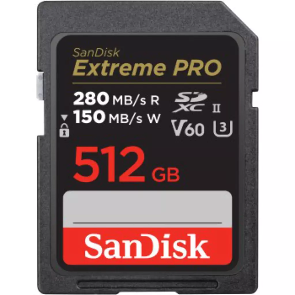 Obrázek produktu SanDisk Extreme PRO 512 GB V60 UHS-II SD cards, 280/150 MB/s,V60,C10,UHS-II