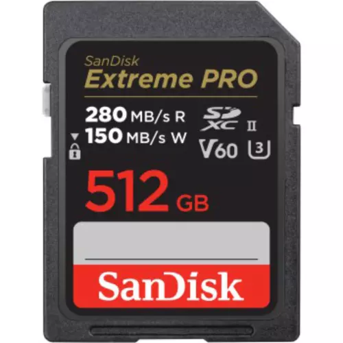 obrázek produktu SanDisk Extreme PRO 512 GB V60 UHS-II SD cards, 280/150 MB/s,V60,C10,UHS-II