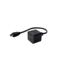 obrázek produktu Digitus kabel HDMI Y-rozbočovač, HDMI TypeA - 2x HDMI Typ A, 0,2m, CU, AWG30, stíněný, M / F, UL, pozlacený, černý