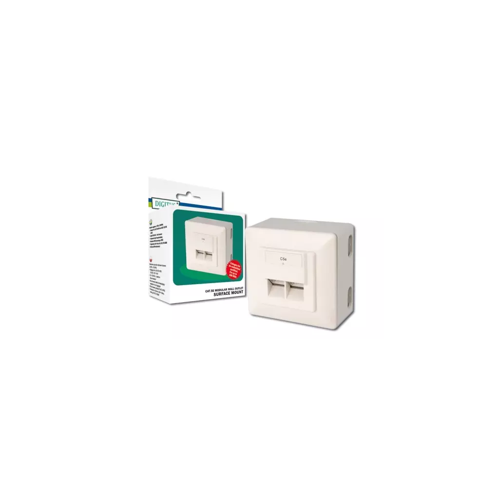 Obrázek produktu DIGITUS CAT 5e wall outlet shielded 2x RJ45 8P8C L