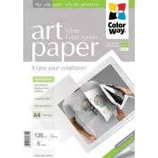 obrázek produktu ColorWay ART T-shirt nažehlovací papír světlý 120g/m2, A4 5ks 