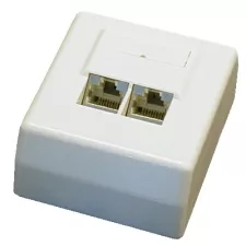 obrázek produktu DATACOM Datová zásuvka STP CAT5E 2xRJ45 na omítku 45st. bílá
