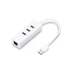 obrázek produktu TP-Link UE330 síťový adaptér, USB3.0, 1x 10/100/1000Mbps + USB hub 3x USB 3.0 porty