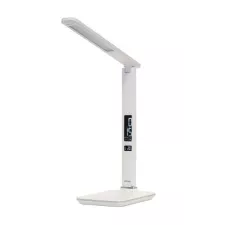 obrázek produktu IMMAX LED stolní lampička Kingfisher/ 9W/ 450lm/ 12V/1A/ 3 různé barvy světla/ sklápěcí rameno/ USB/ bílá