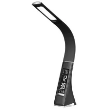 obrázek produktu IMMAX LED stolní lampička Leather/ 6,5W/ 300lm/ 5V/1A/ 3 barvy světla/ flexibilní rameno/ možnost vypnutí LCD/ USB/ černá