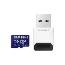 obrázek produktu Samsung paměťová karta 128GB PRO Plus micro SDHC CL10 U3 (č/z: až 180/až 130MB/s) + USB adaptér
