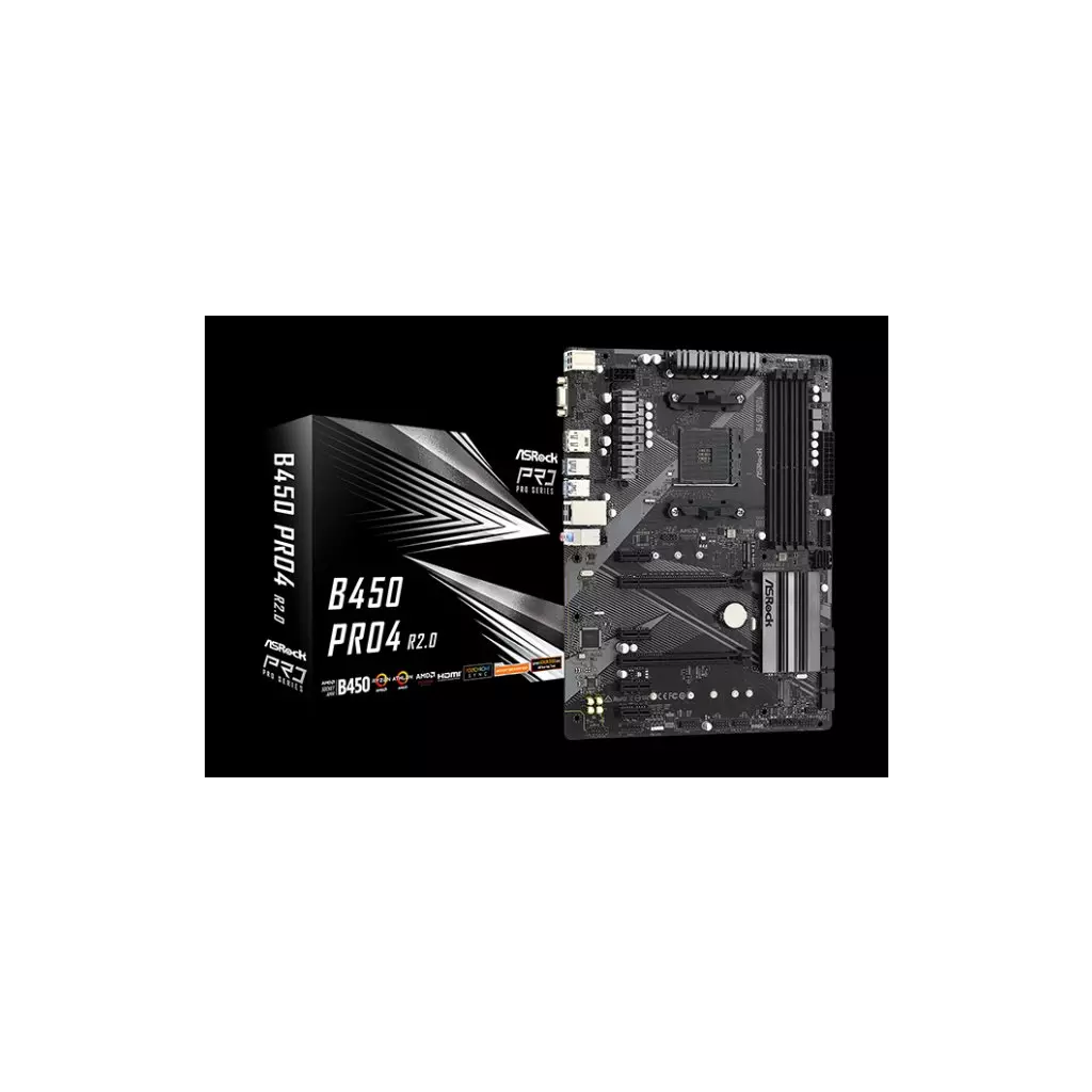 Obrázek produktu ASROCK B450 PRO4 R2.0 (AM4, amd B450, 4xDDR4 3200,