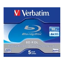 obrázek produktu Verbatim BD-R, Dual Layer 50GB, jewel box, 43748, 6x, 5-pack, pro archivaci dat