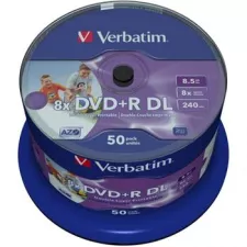 obrázek produktu VERBATIM DVD+R DL DataLifePlus 8,5GB, 8x, printable, spindle 50 ks