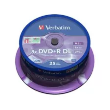 obrázek produktu VERBATIM DVD+R DL AZO 8,5GB, 8x, spindle 25 ks
