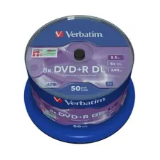 obrázek produktu Verbatim DVD+R DL, Double Layer Matt Silver, 43758, 8.5GB, 8x, spindle, 50-pack, 12cm, pro archivaci dat