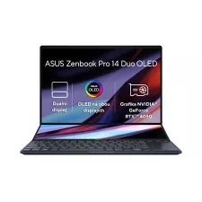 obrázek produktu ASUS Zenbook Pro Duo 14 OLED - i7-13700H/16GB/1TB SSD/RTX 4050/14,5\"/WQXGA+/OLED/Touch/120Hz/2y PUR/Win 11 Home/černá