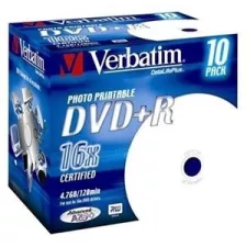 obrázek produktu VERBATIM DVD+R AZO 4,7GB, 16x, printable, jewel case 10 ks