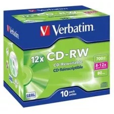 obrázek produktu VERBATIM CD-RW SERL 700MB, 12x, jewel case 10 ks