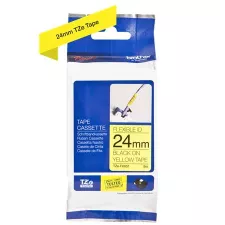 obrázek produktu TZe-FX651, černý tisk na žluté, šířka 24 mm