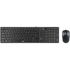 obrázek produktu Genius SlimStar C126, sada klávesnice s optickou myší, CZ/SK, klasická, tenká typ drátová (USB), černá, ne