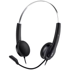 obrázek produktu Genius HS-220U , Headset, náhlavní, drátový, s mikrofonem, ovládání hlasitosti, USB, černo-stříbrný