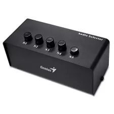 obrázek produktu Genius Stereo Switching Box , Přepínač, audio, 2x RCA vstup, 5x 3,5mm jack výstup, stereo, černý
