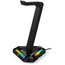 obrázek produktu Genius RGB podsvícený stojan na sluchátka GX-UH100, 2x USB-A 2x USB-C HUB, černý