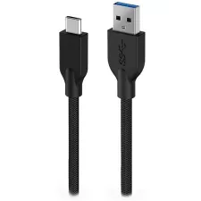 obrázek produktu GENIUS nabíjecí kabel ACC-A2CC-3A, 100cm, USB-A na USB-C, 3A, QC3.0, opletený, černý