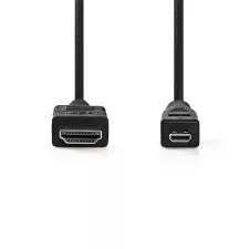 obrázek produktu NEDIS High Speed HDMI 1.4 kabel s ethernetem/ 4K@30Hz/ zlacené konektory HDMI-micro HDMI/ černý/ box/ 2m