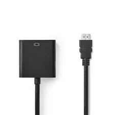obrázek produktu HDMI™ Adaptér | Konektor HDMI ™ | VGA Zásuvka / 3,5 mm Zásuvka | Poniklované | Přímý | PVC | Černá | 1 kusů | Box