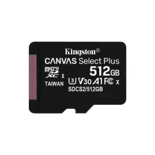 obrázek produktu KINGSTON 512GB microSDHC CANVAS Plus Memory Card 100MB/85MBs- UHS-I class 10 Gen 3 - bez adaptéru