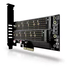 obrázek produktu AXAGON PCEM2-D, PCIe x4 - M.2 NVMe M-key + SATA B-key slot adaptér, vč. LP