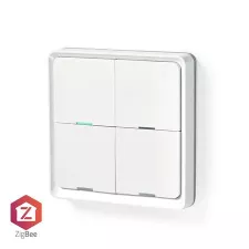 obrázek produktu NEDIS chytrý nástěnný vypínač/ Zigbee 3.0/ nástěnný držák/ čtyři tlačítka/ bílý