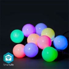 obrázek produktu Dekorativní Světla SmartLife | Party Lights | Wi-Fi | Bílá / RGB | 10 LED\'s | 9.00 m | Android™ | Průměr žárovky: 50 mm