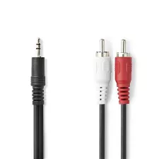 obrázek produktu NEDIS redukční stereo audio kabel s jackem/ zástrčka 3,5 mm - 2x zástrčka RCA/ černý/ bulk/ 5m