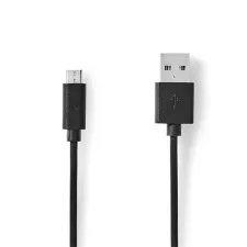 obrázek produktu NEDIS kabel USB 2.0/ zástrčka USB-A - zástrčka USB-Micro B/ kulatý/ černý/ bulk/ 1m