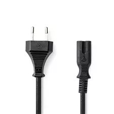 obrázek produktu NEDIS napájecí kabel pro adaptéry/ Euro zástrčka - konektor IEC-320-C7/ přímý-přímý/ dvoulinka/ černý/ bulk/ 0,5m