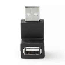 obrázek produktu NEDIS adaptér USB 2.0/ zástrčka USB-A - zásuvka USB-A zásuvka/ 480 Mbps/ kulatý/ poniklovaný/ PVC/ černý/ blistr