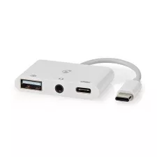 obrázek produktu NEDIS USB 2.0 multiport adaptér/ zástrčka USB-C/ zásuvka USB-A/ zásuvka USB-C/ zásuvka 3,5 mm/ 480 Mbps/ kulatý/ blistr