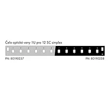 obrázek produktu Solarix Čelo optické vany 1U pro 12 SC simplex/LC duplex/E2000 BK s montážními otvory v2 FP2-1U-12SCS-B