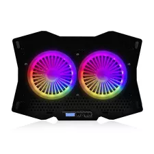obrázek produktu Modecom MC-CF18 RGB chladící podložka pro notebooky do velikosti 18\", 2 ventilátory, RGB LED podsvícení, černá